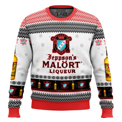 Hooktab Jeppson's Malort Liqueur Ugly Christmas Sweater