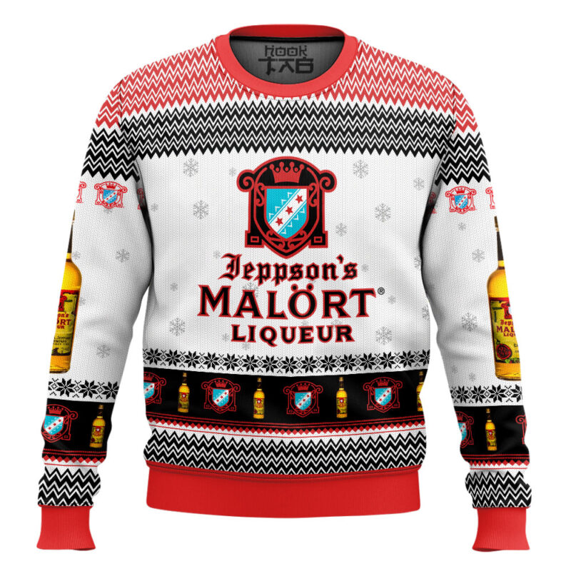 Hooktab Jeppson's Malort Liqueur Ugly Christmas Sweater