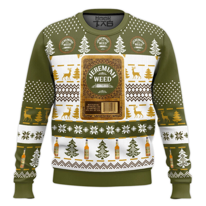 Hooktab Jeremiah Weed Bourbon Ugly Christmas Sweater