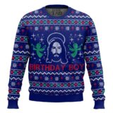 Hooktab Jesus Birthday Boy Ugly Christmas Sweater