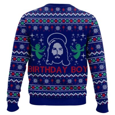 Hooktab Jesus Birthday Boy Ugly Christmas Sweater