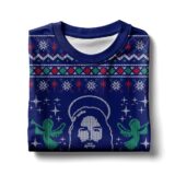 Hooktab Jesus Birthday Boy Ugly Christmas Sweater