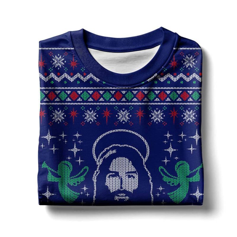 Hooktab Jesus Birthday Boy Ugly Christmas Sweater Hooktab Jesus Birthday Boy Ugly Christmas Sweater