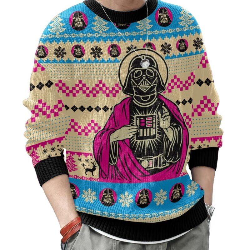 Hooktab Jesus Darth Vader Star Wars Ugly Christmas Sweater Hooktab Jesus Darth Vader Star Wars Ugly Christmas Sweater