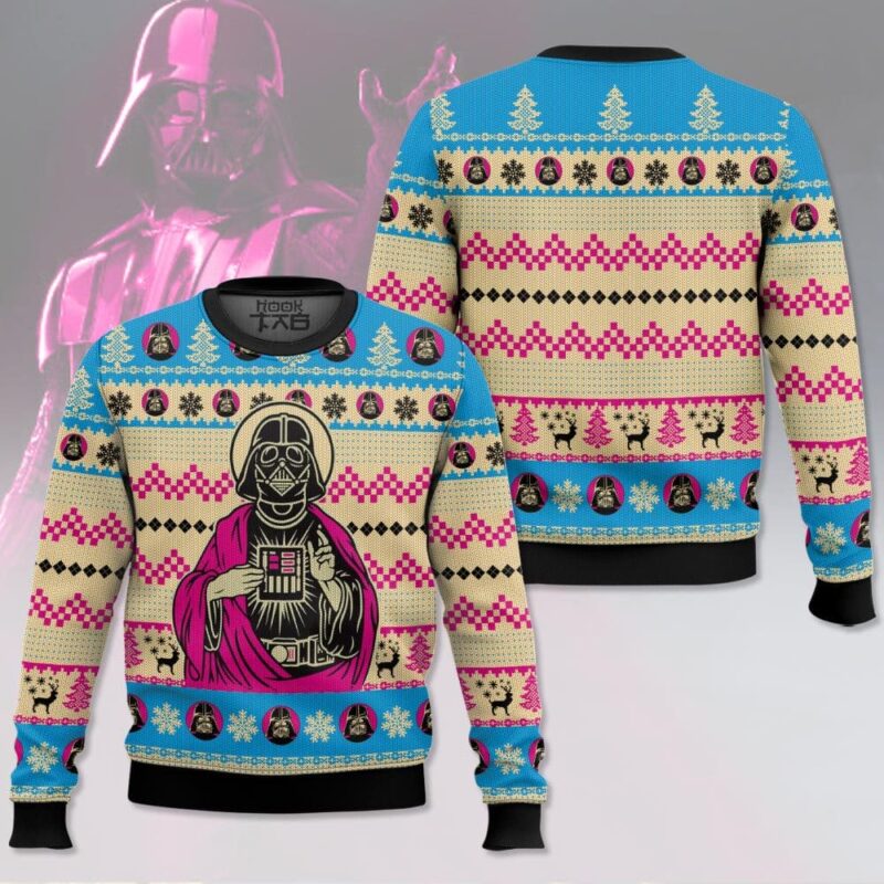 Hooktab Jesus Darth Vader Star Wars Ugly Christmas Sweater Hooktab Jesus Darth Vader Star Wars Ugly Christmas Sweater