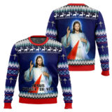 Hooktab Jesus I Trust In You Ugly Christmas Sweater