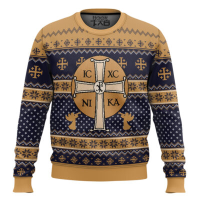 Hooktab Jesus IC XC Ugly Christmas Sweater