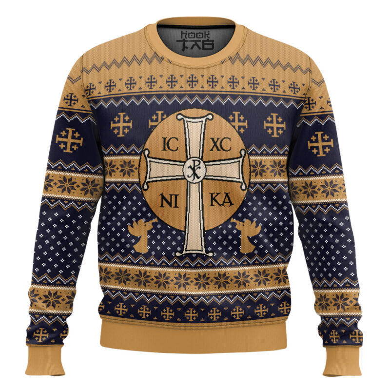 Hooktab Jesus IC XC Ugly Christmas Sweater