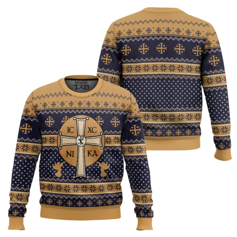 Hooktab Jesus IC XC Ugly Christmas Sweater Hooktab Jesus IC XC Ugly Christmas Sweater