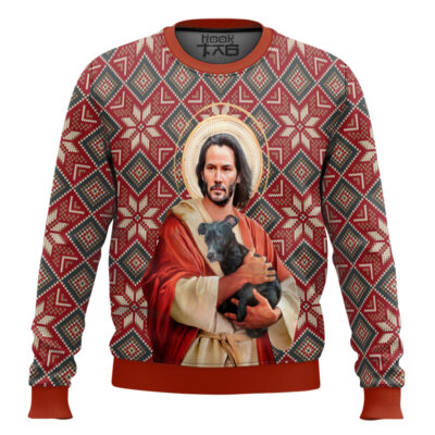 Hooktab Jesus John Wick Ugly Christmas Sweater