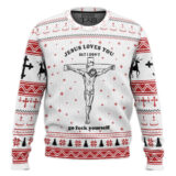 Hooktab Jesus Love You But I Don't Ugly Christmas Sweater