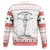 Hooktab Jesus Love You But I Don't Ugly Christmas Sweater