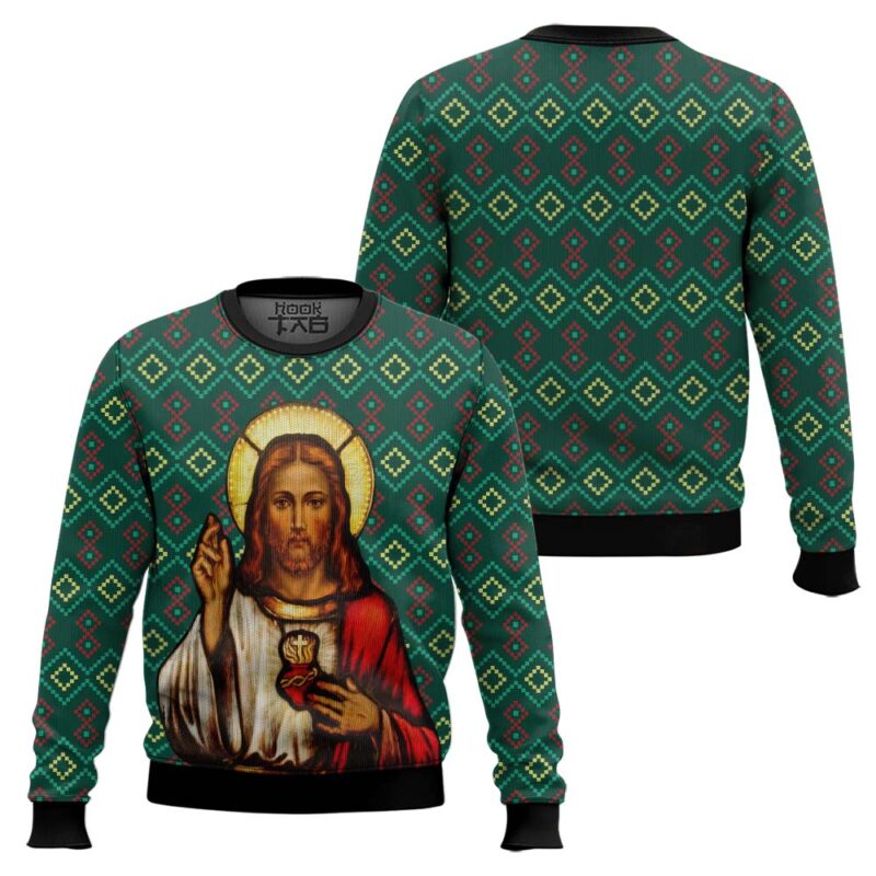 Hooktab Jesus Ugly Christmas Sweater Hooktab Jesus Ugly Christmas Sweater