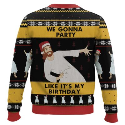 Hooktab Jesus We Gonna Party Like It’s My Birthday Ugly Christmas Sweater