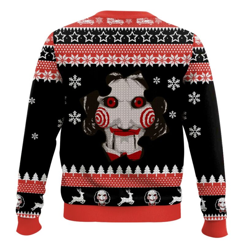 Hooktab Jigsaw I Want To Play A Game Saw Ugly Christmas Sweater Hooktab Jigsaw I Want To Play A Game Saw Ugly Christmas Sweater