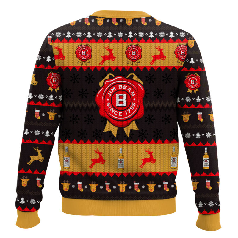 Hooktab Jim Beam American Bourbon Ugly Christmas Sweater Hooktab Jim Beam American Bourbon Ugly Christmas Sweater