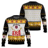 Hooktab Jim Beam Red Stag Whiskey Ugly Christmas Sweater