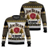 Hooktab Jim Beam The Bourbon Ugly Christmas Sweater