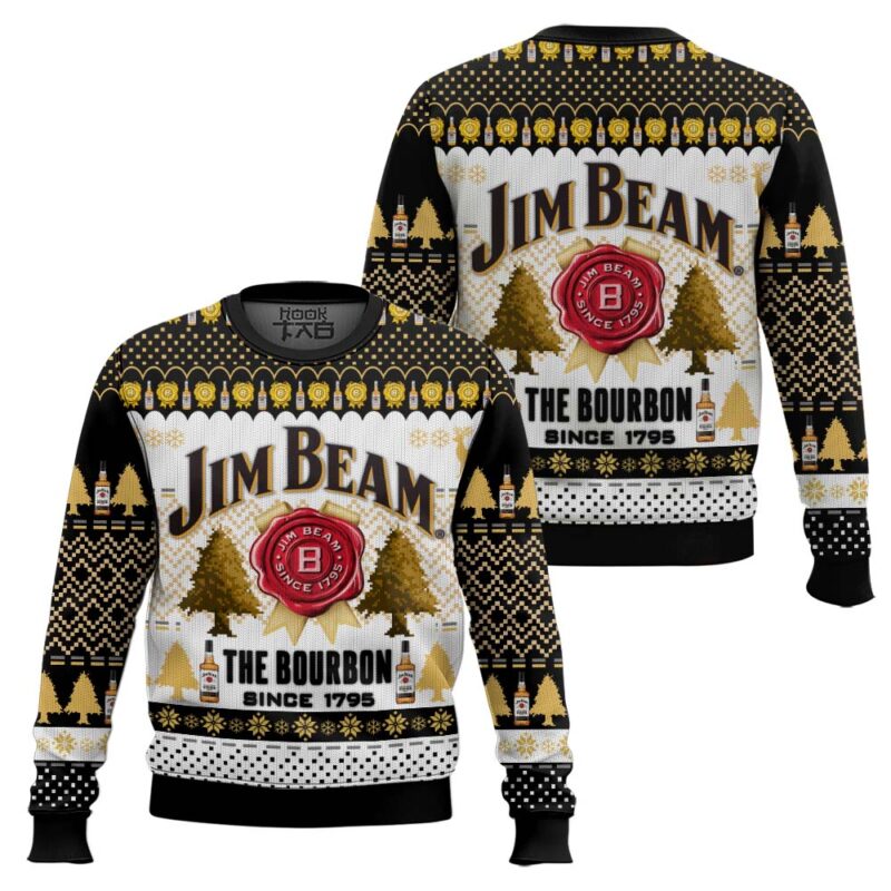Hooktab Jim Beam The Bourbon Ugly Christmas Sweater Hooktab Jim Beam The Bourbon Ugly Christmas Sweater