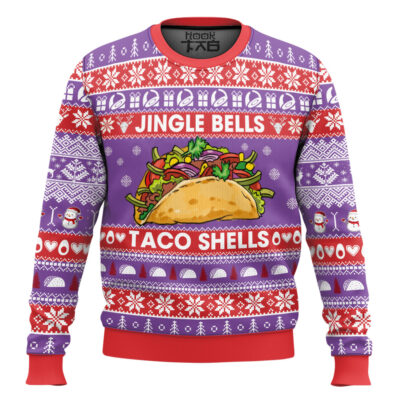Hooktab Jingle Bells Taco Shells Ugly Christmas Sweater