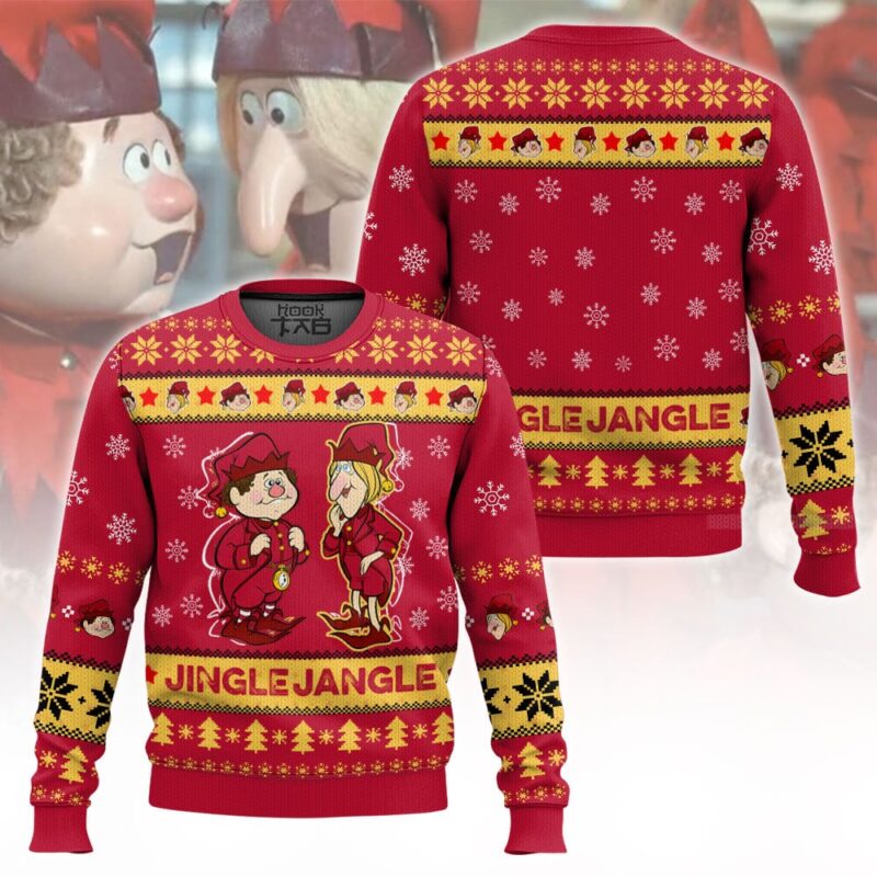 Hooktab Jingle Jangle The Year Without A Santa Claus Ugly Christmas Sweater Hooktab Jingle Jangle The Year Without A Santa Claus Ugly Christmas Sweater