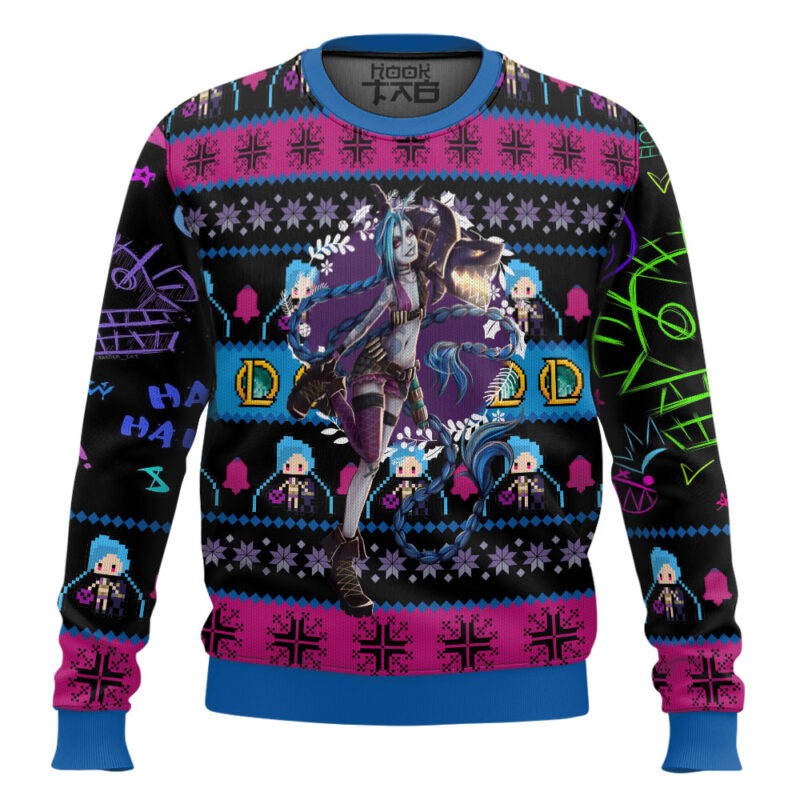 Hooktab Jinx League Of Legends Ugly Christmas Sweater