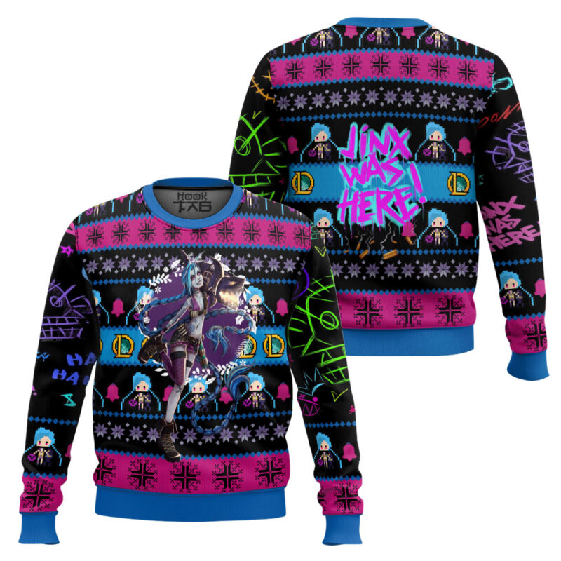 Hooktab Jinx League Of Legends Ugly Christmas Sweater Hooktab Jinx League Of Legends Ugly Christmas Sweater