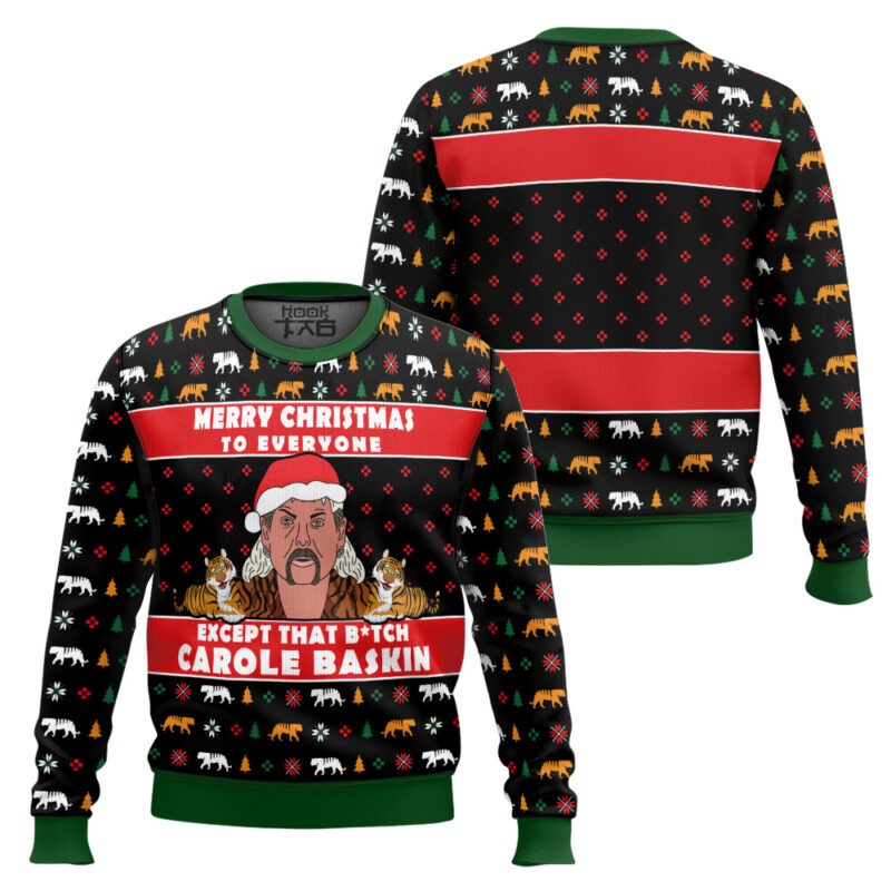 Hooktab Joe Exotic Merry Christmas Tiger King Ugly Christmas Sweater Hooktab Joe Exotic Merry Christmas Tiger King Ugly Christmas Sweater