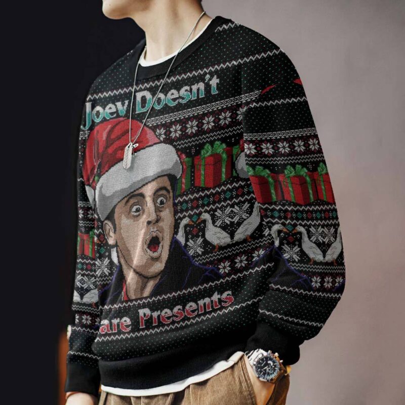Hooktab Joey Doesn't Share Presents Friends Ugly Christmas Sweater Hooktab Joey Doesn't Share Presents Friends Ugly Christmas Sweater