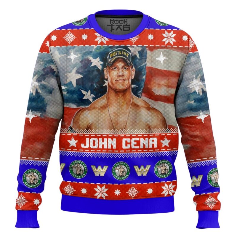 Hooktab John Cena WWE Ugly Christmas Sweater