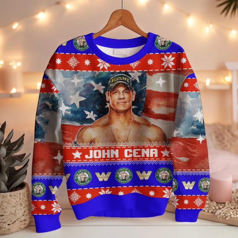 Hooktab John Cena WWE Ugly Christmas Sweater Hooktab John Cena WWE Ugly Christmas Sweater