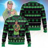 Hooktab John Cena You Can't See Me WWE Ugly Christmas Sweater