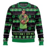 Hooktab John Cena You Can't See Me WWE Ugly Christmas Sweater