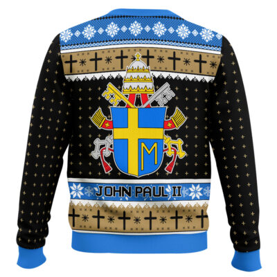 Hooktab John Paul II Coat Of Arms Ugly Christmas Sweater