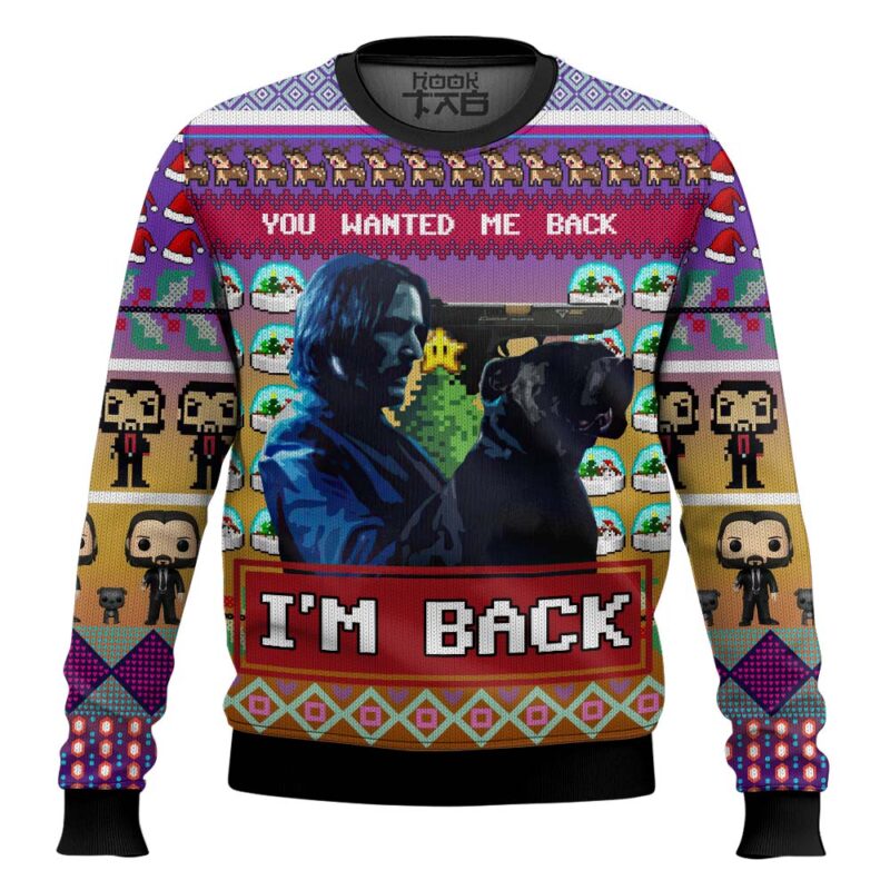 Hooktab John Wick I'm Back Ugly Christmas Sweater