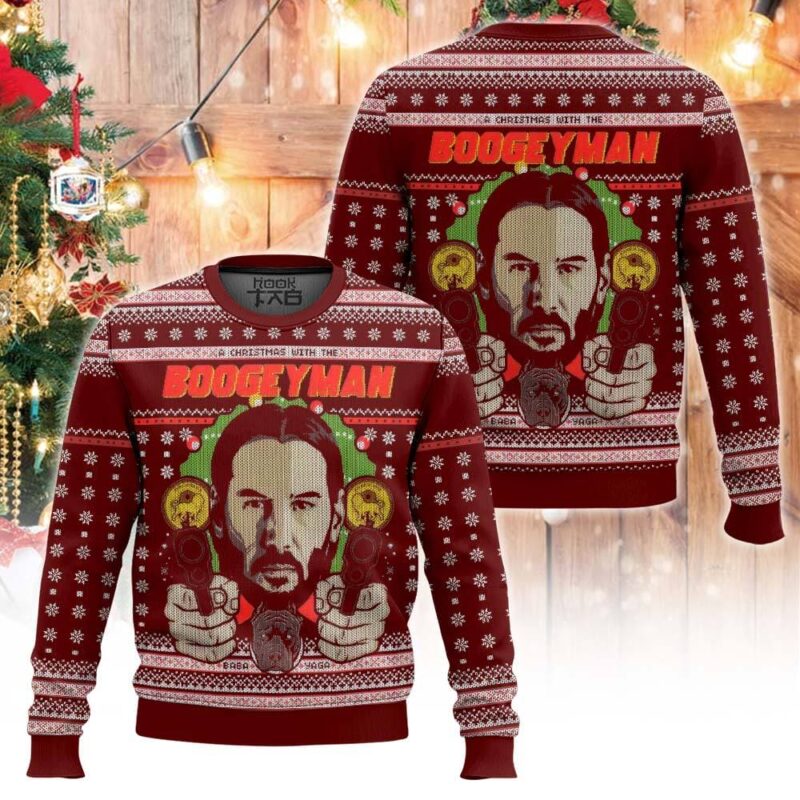 Hooktab John Wick The Boogeyman Ugly Christmas Sweater Hooktab John Wick The Boogeyman Ugly Christmas Sweater