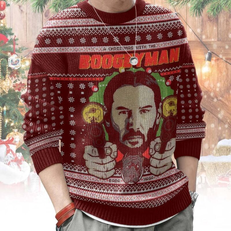 Hooktab John Wick The Boogeyman Ugly Christmas Sweater Hooktab John Wick The Boogeyman Ugly Christmas Sweater