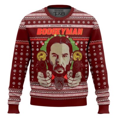Hooktab John Wick The Boogeyman Ugly Christmas Sweater