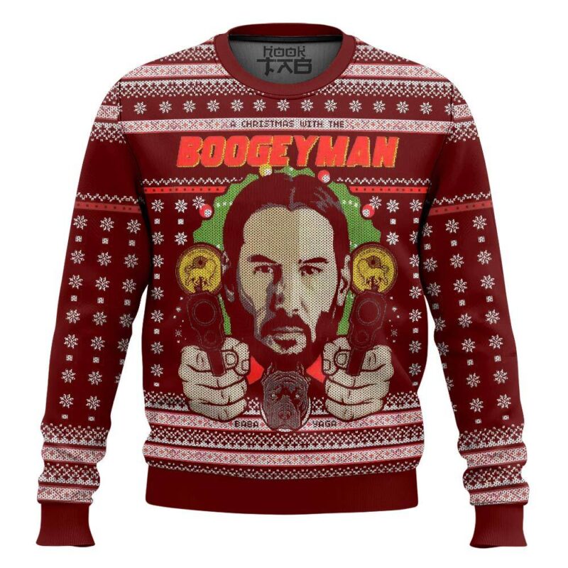 Hooktab John Wick The Boogeyman Ugly Christmas Sweater