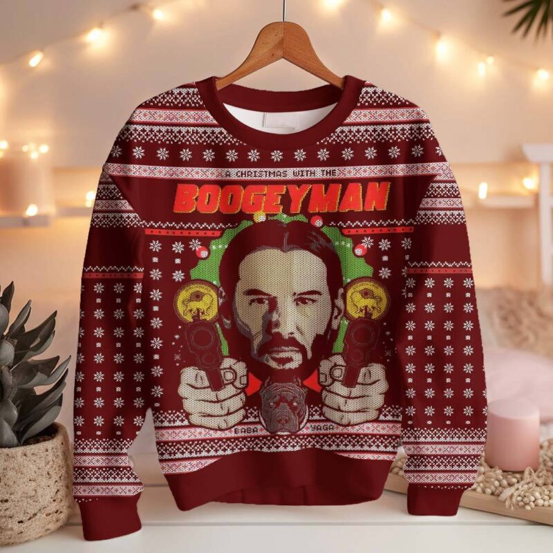 Hooktab John Wick The Boogeyman Ugly Christmas Sweater Hooktab John Wick The Boogeyman Ugly Christmas Sweater