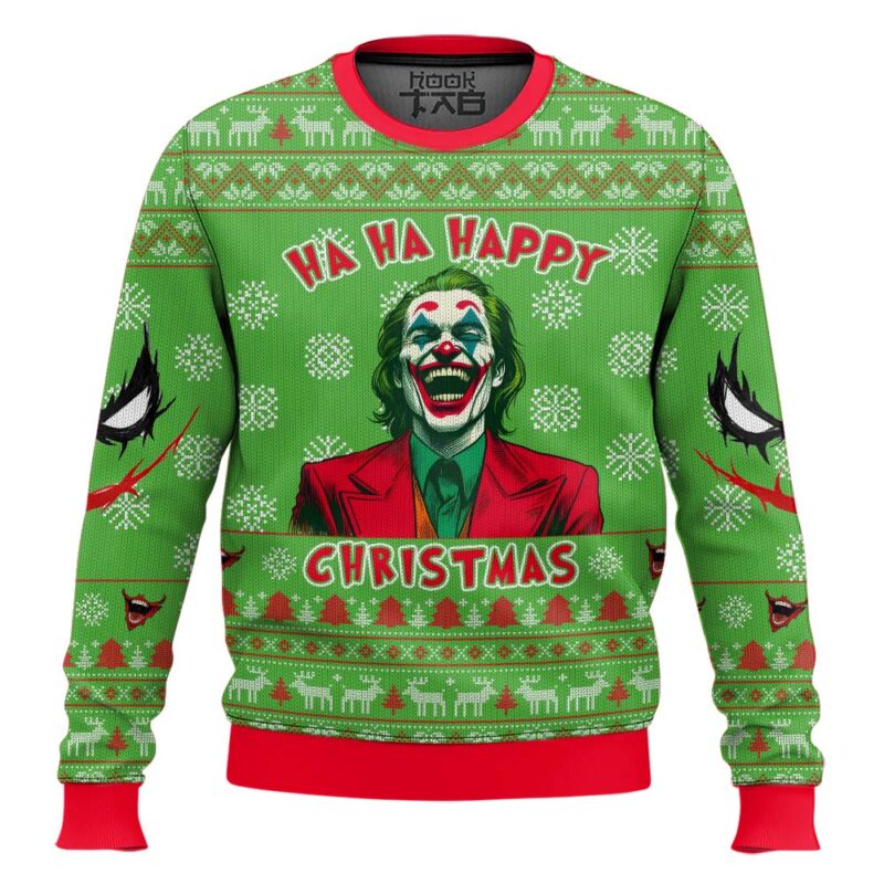 Hooktab Joker Happy Christmas Ugly Christmas Sweater