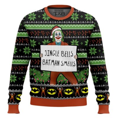 Hooktab Joker Jingle Bells Batman Smells Ugly Christmas Sweater