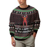 Hooktab Joker "Put On A Happy Face For Christmas" Ugly Christmas Sweater