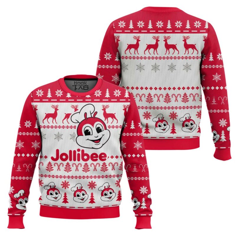 Hooktab Jollibee Ugly Christmas Sweater Hooktab Jollibee Ugly Christmas Sweater