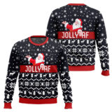 Hooktab Jolly AF Santa Claus Ugly Christmas Sweater