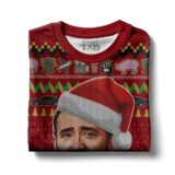 Hooktab Jolly Old Saint Nic Nicolas Cage Ugly Christmas Sweater