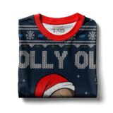 Hooktab Jolly Old Saint Nick Nicolas Cage Ugly Christmas Sweater