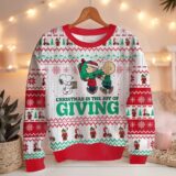 Hooktab Joy Of Giving The Charlie Brown and Snoopy Show Ugly Christmas Sweater