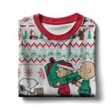 Hooktab Joy Of Giving The Charlie Brown and Snoopy Show Ugly Christmas Sweater