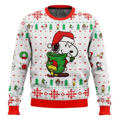 Hooktab Joyful Moment The Charlie Brown and Snoopy Show Ugly Christmas Sweater